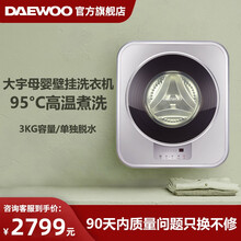 大宇（DAEWOO） 小型迷你壁挂式滚筒洗衣机家用全自动儿童婴儿宝宝DY-BGX01 苏格兰银
