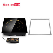 千臣  嵌入式镶入式迷你商用电磁炉 触摸线控钢圈 火锅店专用电磁炉大功率电磁炉 一人一锅 2200w方形尺寸300*300 触摸款+平嵌钢圈