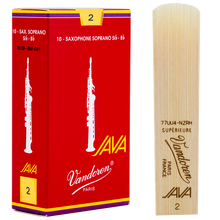 弯德林（Vandoren） 法国 进口 高音 萨克斯哨片 JAVA 红盒 降B 弯得林 高音直管哨片 2.0号一盒（10片）