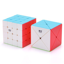 奇艺 启源四阶魔方炫亮六色磨砂面免贴纸4阶送教程益智玩具 四阶+X魔方+教程