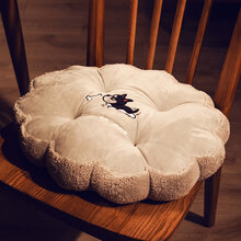 达克鸭卡通圆形坐垫女学生教室凳子垫子椅垫冬儿童小屁垫软加厚榻榻米垫 灰色哈士奇D 40x8cm约(直径+厚)