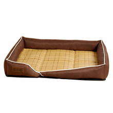 猫窝夏季宠物凉席幼猫睡垫猫房子猫咪窝夏天垫子猫床 交叉咖啡色 中号 10斤内成年猫