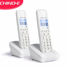 中诺 W158 低辐射中文显示双免提数字无绳电话机单机家用办公小座机客服会议无线子母固话座机 白色（一拖一）