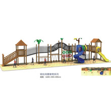 定制户外爬网幼儿园大型异形钻网儿童拓展攀爬笼钻洞组合游乐设备 木质组合滑梯1600*300*400cm 户外专用