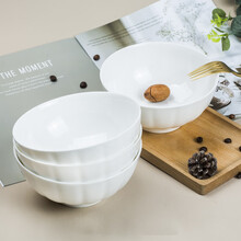 超市	
SKYTOP斯凯绨 面碗纯白陶瓷骨瓷碗餐具6英寸南瓜碗4件套装