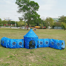 威盛达   训练器材儿童爬行隧道筒亲子钻洞幼儿园游戏道具自闭症玩具 蓝色星月三合一