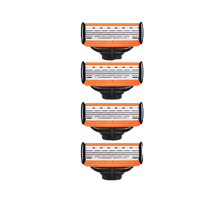 美国进口刀片阿帕齐5层手动剃须刀阿帕奇刀头 无刀柄 橘色5层刀头*4