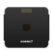 翱航光能充电款太阳能家用精准电子称小型体重秤准成人健康秤减肥称重器体重计智能玻璃人体秤男女生宿舍 亮黑色7【光能款】