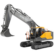 双鹰 沃尔沃遥控挖掘机大号三合一电动合金挖土机破碎机抓机合金工程车模型儿童玩具工程车礼物