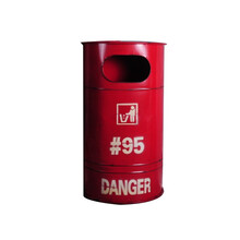 阿斯卡利（ASCARI）复古创意工业风消防栓垃圾桶脚踏式铁艺装饰美式摆件酒吧网咖餐厅 【油桶款】红色半圆 高72CM