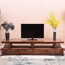 寻古红木家具非洲鸡翅木（学名：非洲崖豆木）电视柜全实木原木板新中式古典液晶电视机柜 矮柜储物柜地柜Q 长200*宽52*高47cm