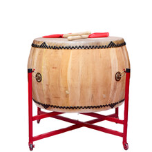 派尼美特 正宗黄牛皮鼓椿木战鼓白茬鼓白坯堂鼓牛皮大鼓原木本色鼓 36寸白茬黄牛皮+鼓棒+鼓架