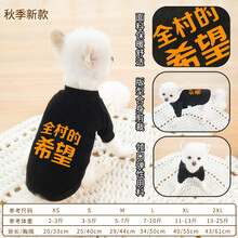 狗狗衣服秋装猫咪泰迪比熊博美小型犬幼犬法斗柯基小狗宠物秋冬装 (冬款)圆领全村希望 XS(建议2-3斤背长20胸围33)