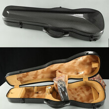 小提琴琴盒子包背包碳纤维玻璃钢大提琴箱轻碳素小提琴盒乐器配件 1/4黑色大格纹