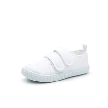 儿童小白鞋小学生校园白布鞋幼儿园表演鞋男女童系带室内鞋帆布鞋 白色1888A 26内长17.5cm