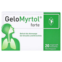 德国原装进口Gelomyrtol吉诺通桃金娘油肠溶胶囊 德国直邮吉诺通桃金娘油 1盒装 300mg成年人版20粒 12岁以上