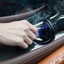 车载烟灰缸带led灯 垃圾盒汽车用品车内饰品大全黑科技改装超市 车载带灯烟灰缸 1个装