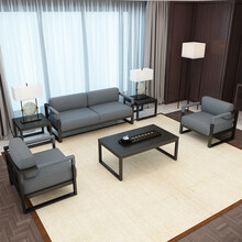 森果办公家具  办公沙发简约现代布艺沙发会客接待沙发茶几组合休闲个性沙发可拆洗 灰布色 3+1+1