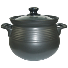 美味世家耐热防爆裂加厚保温陶瓷大号熬汤锅煤汽炉明火砂锅炖锅石锅煲粥锅炖汤锅 4L百合明火汤锅  5升黑色深锅适合5人