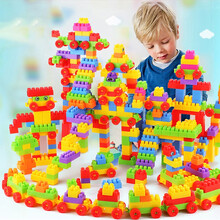 携首 儿童玩具积木拼装拼插塑料玩具启蒙益智男孩女孩宝宝3-6岁大颗粒礼盒装生日礼物 400粒塑料积木收纳盒装
