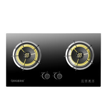 奇雪（QIXUE）家用燃气灶嵌入式煤气灶双灶炉灶具灶台天然气液化气猛火灶 玻璃面+铜火盖+防漏气安全保护装置（标配） 天然气