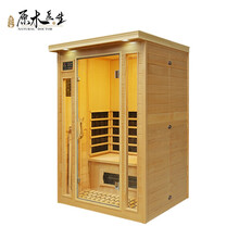 原木医生 家用汗蒸房木质桑拿房 铁杉木碳纤维板陶瓷管多人双人桑拿浴箱光波汗蒸箱 原木色