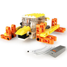 万格积木兼容乐高机械组科技齿轮玩具积木拼插工程动力物理实验电动积木Steam科教儿童创意男孩拼装玩具 【1203】电动版动物机械-乌龟77颗粒