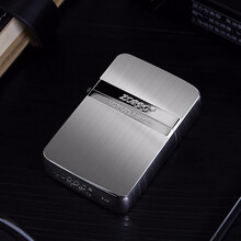 佐罗ZORRO煤油打火机 创意个性超薄防风老式纯铜打火机定制刻字diy广告送男士生日礼物 朴实银标准版