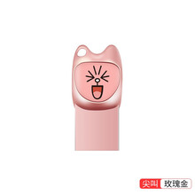 u&h u盘128g64g32g16g高速可爱卡通迷你手机电脑两用优盘大容量女学生礼品个性定制u盘 玫瑰金-尖叫 64GB