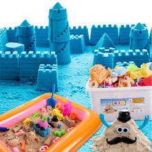 太空玩具沙套装儿童粘土魔力散沙彩泥男女孩橡皮泥儿童节礼物 8斤蓝色+模具+特大沙盘+收纳盒