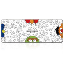 鼠标垫超大号ins潮牌联名个性定制订做加厚游戏电脑办公键盘垫桌垫 白底四毛怪 300*800*4mm