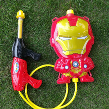 儿童背包水枪玩具抽拉式大容量男孩宝宝滋水枪抢小孩喷呲水戏水枪 背包水枪钢铁战士