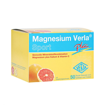 Verla补镁冲剂 缓解生长痛脚趾小腿部抽筋肌肉痉挛 眼睑抽搐紧张孕期不适烦躁不安舒缓身心 4岁以上 运动版镁钾VC冲剂50袋 甜橙味（1007872） 4岁以上儿童孕妇运动员均可 德国直邮原装产品