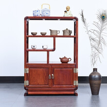 宗木府红木家具缅甸花梨（学名：大果紫檀）餐边柜茶水柜储物柜厨房新中式实木客厅歺边柜茶台茶叶柜 长60*宽35*高89cm