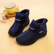 回力儿童雪地靴保暖运动冬季男童鞋学生防水棉靴加绒加厚女童短靴123 蓝色 28码/190内长约18.5CM