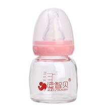 运智贝 玻璃果汁奶瓶初生婴儿宝宝喝水迷你小奶瓶 60ml 粉色单瓶