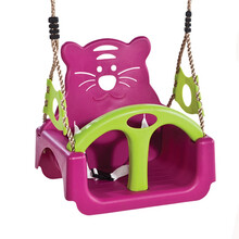 博海 儿童秋千室内家用秋千吊椅 室内户外儿童三合一防空翻婴儿秋千座椅 紫色秋千单品 pp绳