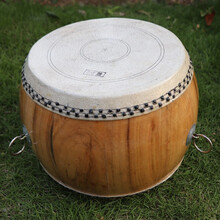 高音中音纯手工竹钉鼓7寸8寸9寸10寸12寸14寸原木扁鼓低战鼓川堂鼓道士鼓牛皮鼓小堂鼓戏剧鼓戏曲鼓 7寸高鼓鼓面22.5cm高19cm