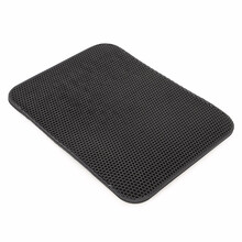 hoopet双层过滤垫子防溅猫砂防带出猫砂盆厕所猫垫子猫咪EVA清洁用品 猫砂垫皮革包边37*58黑色