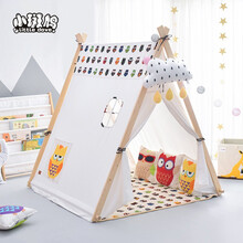 小斑鸠 创意儿童帐篷室内游戏屋 男女孩公主房小城堡 印第安风格婴儿童宝宝玩具小房子 屋状彩色猫头鹰(不含垫子和配饰）