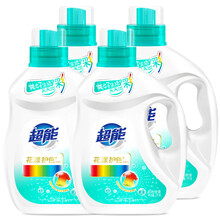 超能 花漾护色洗衣液12斤箱装:1kg*2+2kg*2 护色防串色 香气清新自然 天然椰子油生产 多重酵素
