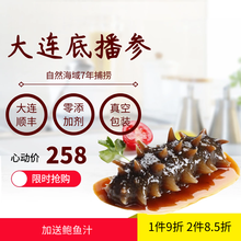 参小鲜 大连海参底播6A即食海参辽刺参 500克15-25只