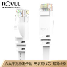 罗孚ROVLL 六类网线千兆 纯无氧铜芯 七类网线 扁平网线6类7类网络跳线连电脑路由器工程家用 【发烧版】六类-纯白色 15米