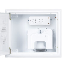 德力西电气弱电箱 小号 300*250 家用多媒体集线箱信息箱小箱 光纤箱 金属面板 小箱（含插座）