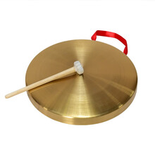 琴兹（Qin Ci） 锣鼓乐器 纯铜开道开业锣 防汛预警锣三句半道具铜锣15//22/25/32厘米 黄铜直径42cm+小木槌