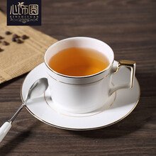 心饰园红茶杯套装 欧式简约骨瓷杯下午茶茶具英式咖啡杯碟带勺 园林一杯碟（快递装）