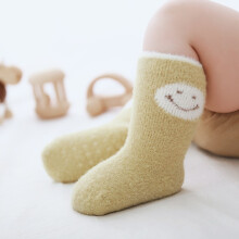 婴儿袜子加厚长筒新生儿宝宝袜子冬季新款貂绒纱男女儿童防滑卡通袜 男宝宝3双 M码(1-3岁)
