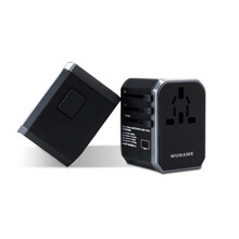 WUNAME全球通用转换插头出国便携旅行欧英标国际充电转换器电源插座 黑色