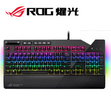 ROG耀光 机械键盘 有线游戏键盘 RGB背光 cherry樱桃青轴 110键 带掌托 黑色