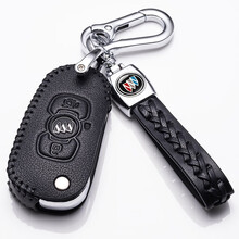 2020款别克威朗钥匙套 真皮专用19 18款威朗钥匙包 威朗汽车两厢三厢智能折叠遥控钥匙保护壳扣 B6款 黑色【折叠三键钥匙适用】